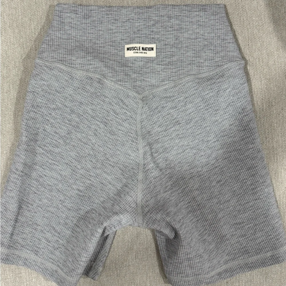 Muscle Nation Zero Rise Rib Midway Shorts - Picture 6 of 7